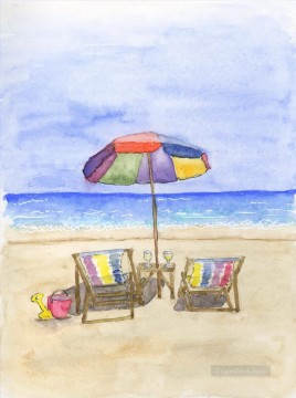 ビーチ Painting - カラフルな傘